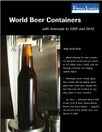 World Beer Containers with Forecasts to 2005 and 2010
