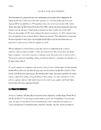 1. PUBLIC HEALTH STATEMENT This Statement Was Prepared to Give