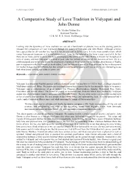 A Comparative Study of Love Tradition in Vidyapati and John Donne