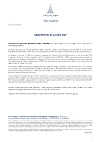 Appointment at Groupe ADP