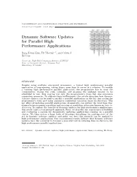 Dynamic Software Updates for Parallel High Performance Applications