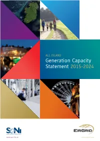 Eirgrid Generation Capacity Statement 2015-2024
