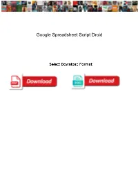 Google Spreadsheet Script Droid