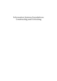 Information Systems Foundations: Constructing and Criticising