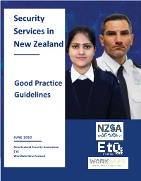 Security Services in New Zealand: Good Practice Guidelines (‘Guidelines’)