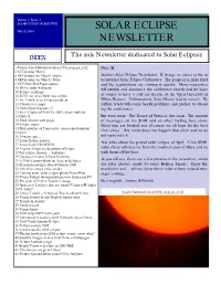 SOLAR ECLIPSE NEWSLETTER SOLAR ECLIPSE March 2004 NEWSLETTER