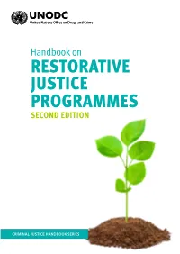 Handbook on RESTORATIVE JUSTICE PROGRAMMES SECOND EDITION