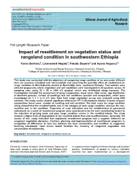 Impact of Resettlement on Vegetation Status and Rangeland Condition in Southwestern Ethiopia