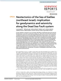 Implication for Geodynamics and Seismicity Along the Dead Sea Fault