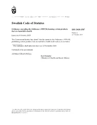 Swedish Code of Statutes