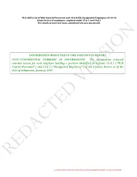 The Information Redacted Contains Names F