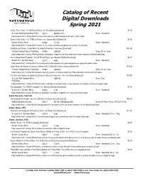 Catalog of Recent Digital Downloads Spring 2021