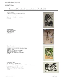 Deaccessioned Objects from the Permanent Collection in Fiscal Year2016
