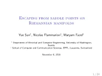 Escaping from Saddle Points on Riemannian Manifolds