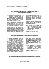 Use of Multipurpose Tree Species (MPTS) in Agroforestry Farms in Mt