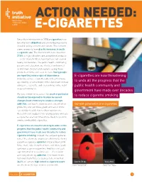 Action Needed: E-Cigarettes