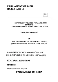CDSCO Final Draft Report As on 8Th May, 2012