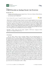 CMOS Inverter As Analog Circuit: an Overview
