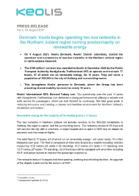 Denmark: Keolis Begins Operating Two Bus Networks in the Northern Jutland Region Running Predominantly on Renewable Energy