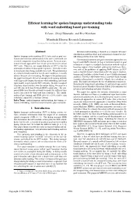 Efficient Learning for Spoken Language Understanding Tasks with Word Embedding Based Pre-Training