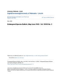 Endangered Species Bulletin, May/June 2003 - Vol