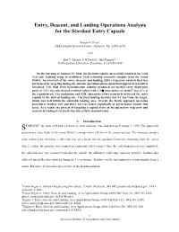 Entry, Descent, and Landing Operations Analysis for the Stardust Entry Capsule
