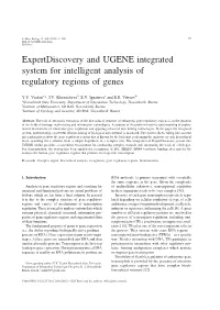 Expertdiscovery and UGENE Integrated System for Intelligent Analysis of Regulatory Regions of Genes