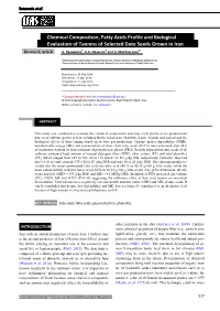 Chemical Composition, Fatty Acids Profile and Biological Evaluation of Tannins of Selected Date Seeds Grown in Iran 1 1 2* Research Article A