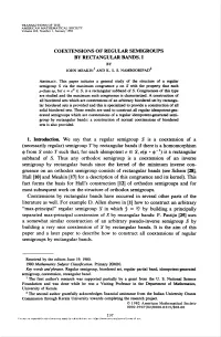 Coextensions of Regular Semigroups by Rectangular Bands. I