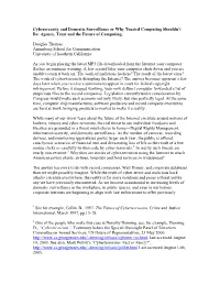 Cybersecurity and Domestic Surveillance Or Why Trusted Computing Shouldn’T Be: Agency, Trust and the Future of Computing