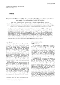 Dispersion of Cs-134 and Cs-137 in River Waters from Fukushima And