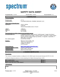 SDS Contains All of the Information Required by the HPR