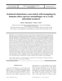 Sediment Disturbance Associated with Trampling by Humans Alters Species Assemblages on a Rocky Intertidal Seashore
