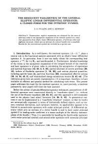 The Resolvent Parametrix of the General Elliptic Linear Differential Operator: a Closed Form for the Intrinsic Symbol