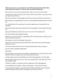 Where Mountains Rise”, a Sermon Based on Luke 9:28-43 Preached by Kerry Enright at Knox Church Dunedin New Zealand on 7 February, 2016, the Day After Waitangi Day