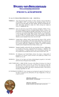 WHEREAS: Army Sergeant Jason M. Swindle of Cabot, Arkansas