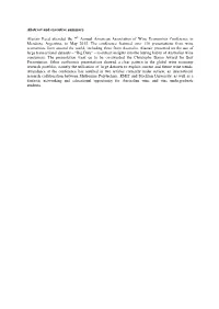 Abstract and Executive Summary Alastair Reed Attended the 7Th