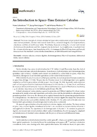 An Introduction to Space–Time Exterior Calculus