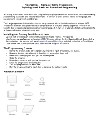 Kids College – Computer Game Programming Exploring Small Basic and Procedural Programming