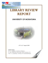 Library Review Report, University of Moratuwa I