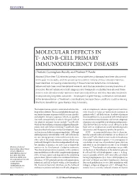 Molecular Defects in T and B Cell Primary