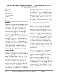 Visitor Perceptions of Crowding: an Exploratory Study in the Mohonk Preserve