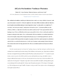 Algaas-On-Insulator Nonlinear Photonics