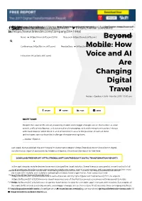 Beyond Mobile: How Voice and AI Are Changing Digital Travel