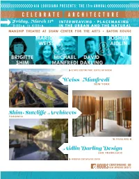 CELEBRATE ARCHITECTURE Advancing a Thoughtful Pattern of Urban Growth That Respects and ! Contributes to the Restoration of Our Natural Environment