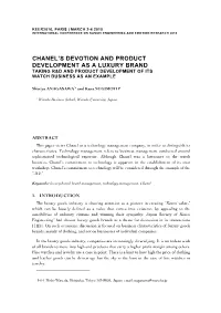 Chanel's Devotion and Product Development As A