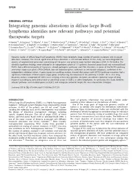 Integrating Genomic Alterations in Diffuse Large B-Cell Lymphoma Identiﬁes New Relevant Pathways and Potential Therapeutic Targets