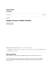 Precursor of Modern Television