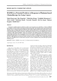 RESEARCH COMMUNICATION HADHA Is a Potential Predictor Of
