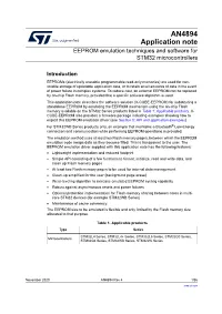 AN4894 EEPROM Emulation Techniques and Software for STM32